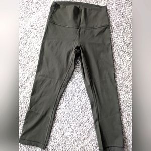 Lululemon wunder under crop high-rise, full-on luxtreme 21', dark olive
